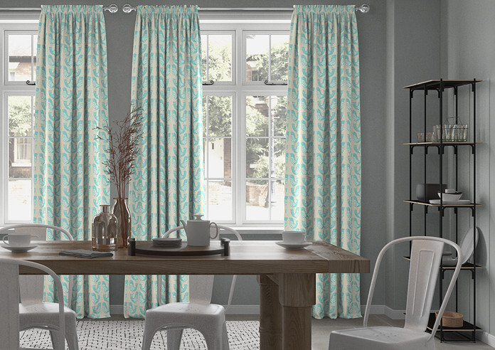 Scandi Birds, Aqua - Made to Measure Curtains - Image 3